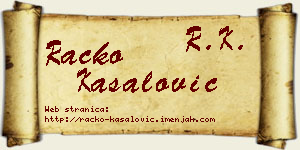 Racko Kasalović vizit kartica